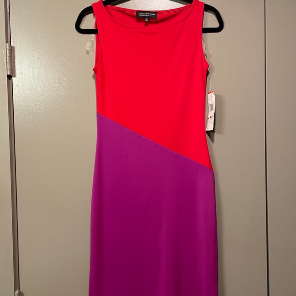 Jones New York Color Block Sheath Dress sz PP - Picture 2 of 8